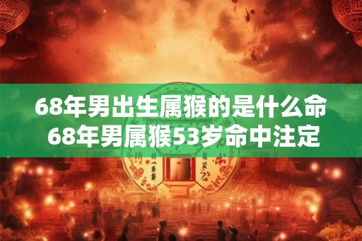 68年男出生属猴的是什么命 68年男属猴53岁命中注定2025