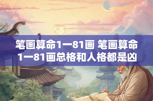 笔画算命1一81画 笔画算命1一81画总格和人格都是凶