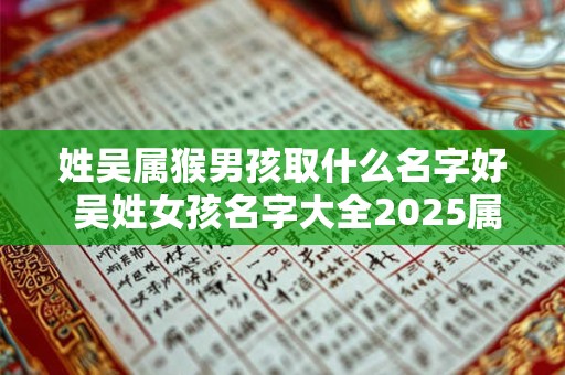 姓吴属猴男孩取什么名字好 吴姓女孩名字大全2025属猴