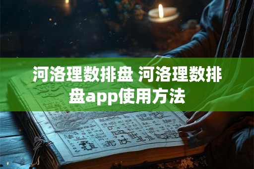 河洛理数排盘 河洛理数排盘app使用方法