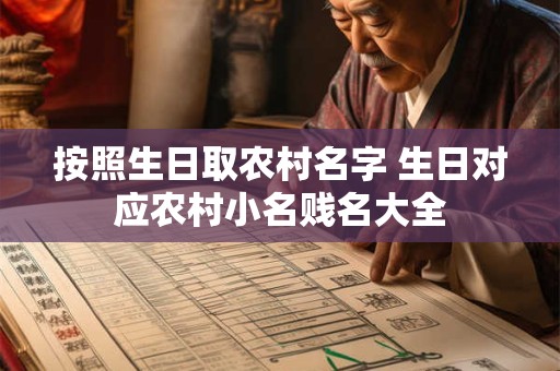 按照生日取农村名字 生日对应农村小名贱名大全 按照生日取农村名字 生日对应农村小名贱名大全