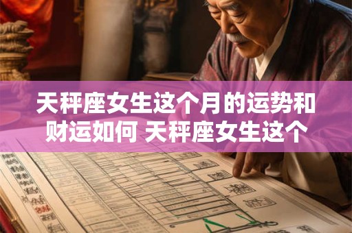 天秤座女生这个月的运势和财运如何 天秤座女生这个月的运势和财运如何呢