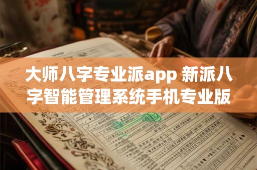 大师八字专业派app 新派八字智能管理系统手机专业版