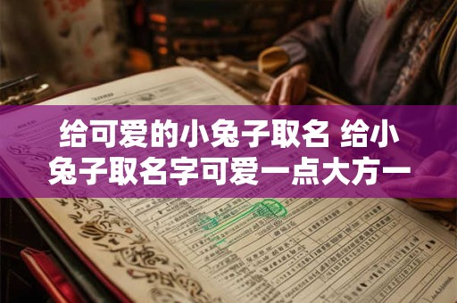 给可爱的小兔子取名 给小兔子取名字可爱一点大方一点