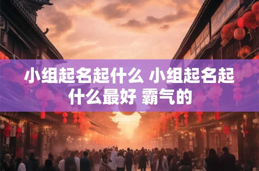 小组起名起什么 小组起名起什么最好 霸气的