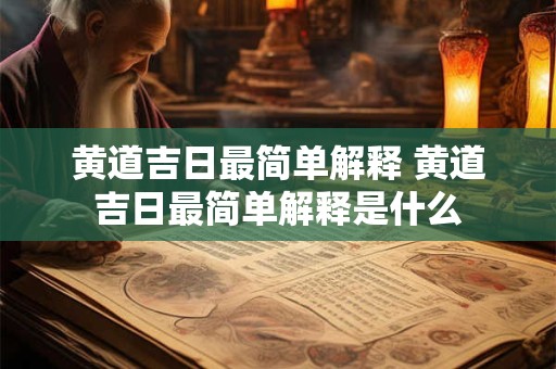 黄道吉日最简单解释 黄道吉日最简单解释是什么