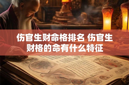 伤官生财命格排名 伤官生财格的命有什么特征