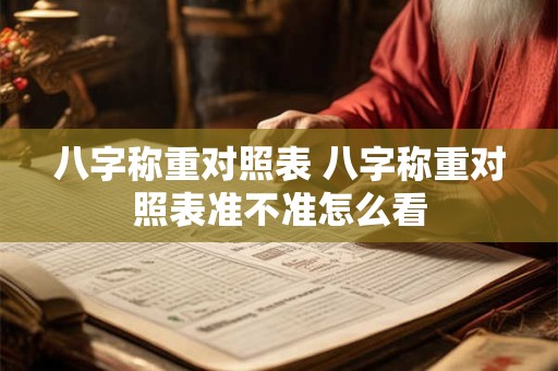 八字称重对照表 八字称重对照表准不准怎么看