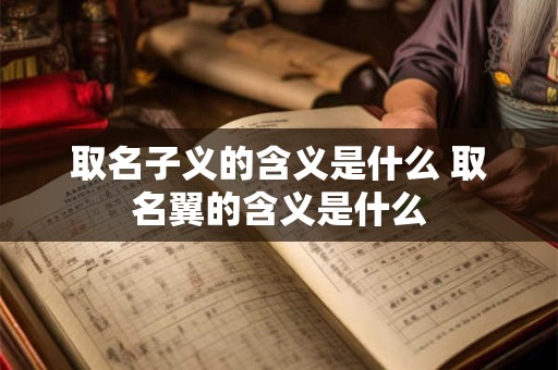取名子义的含义是什么 取名翼的含义是什么