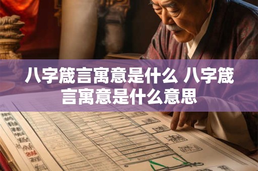 八字箴言寓意是什么 八字箴言寓意是什么意思