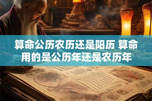 算命公历农历还是阳历 算命用的是公历年还是农历年