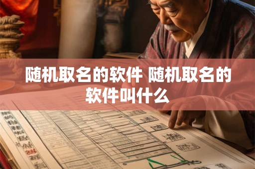 随机取名的软件 随机取名的软件叫什么