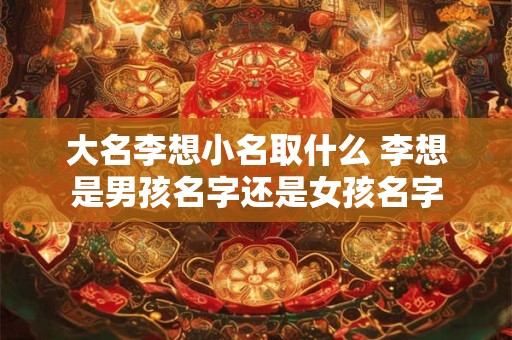 大名李想小名取什么 李想是男孩名字还是女孩名字