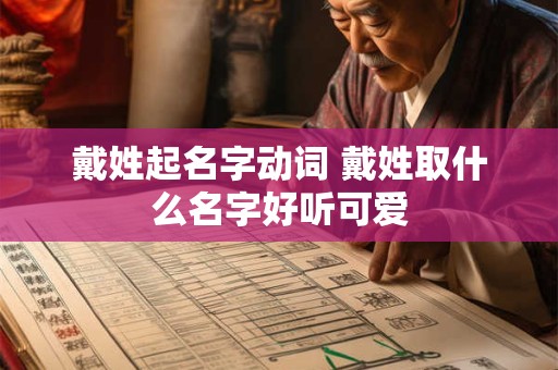 戴姓起名字动词 戴姓取什么名字好听可爱