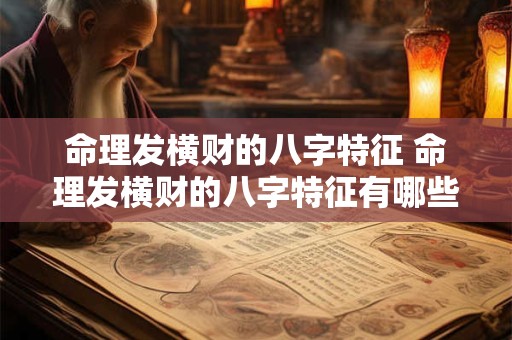命理发横财的八字特征 命理发横财的八字特征有哪些