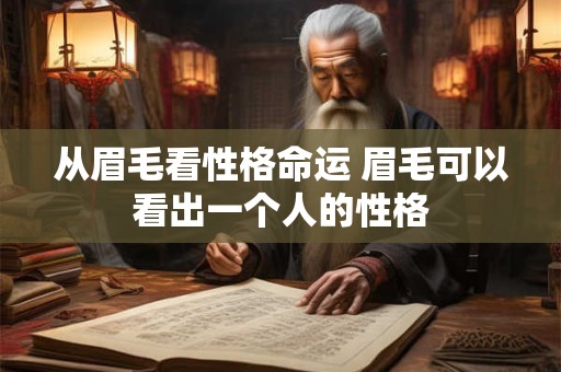 从眉毛看性格命运 眉毛可以看出一个人的性格
