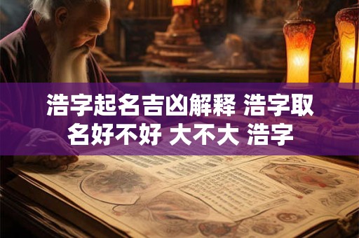 浩字起名吉凶解释 浩字取名好不好 大不大 浩字