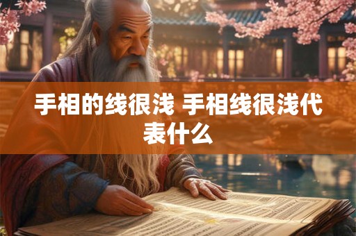 手相的线很浅 手相线很浅代表什么