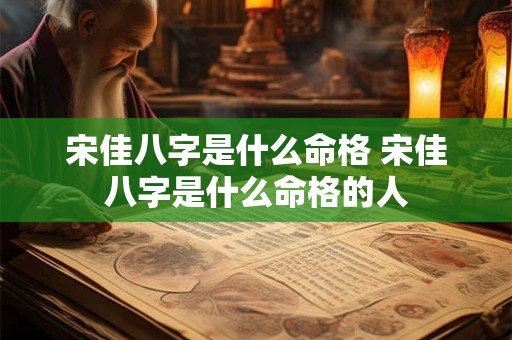 宋佳八字是什么命格 宋佳八字是什么命格的人
