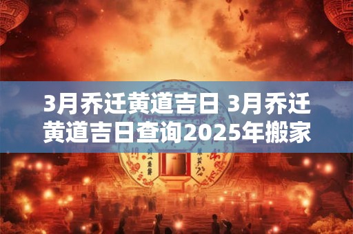3月乔迁黄道吉日 3月乔迁黄道吉日查询2025年搬家