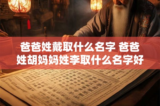 爸爸姓戴取什么名字 爸爸姓胡妈妈姓李取什么名字好