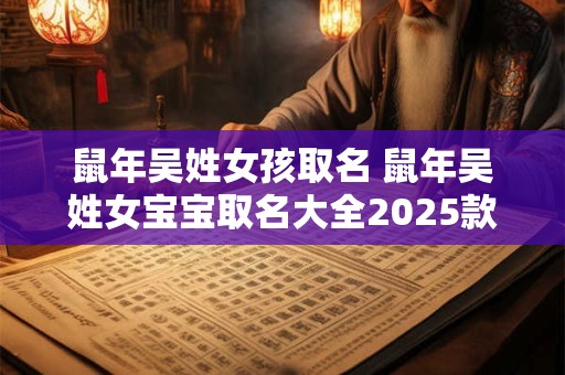 鼠年吴姓女孩取名 鼠年吴姓女宝宝取名大全2025款 鼠年吴姓女孩取名 鼠年吴姓女宝宝取名大全2025款