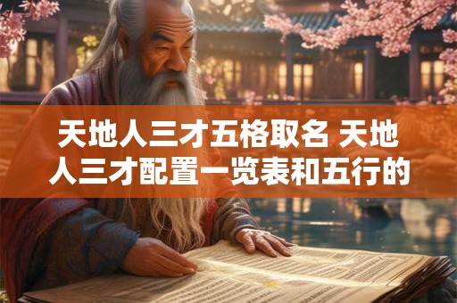 天地人三才五格取名 天地人三才配置一览表和五行的关系