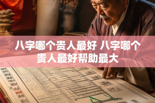 八字哪个贵人最好 八字哪个贵人最好帮助最大