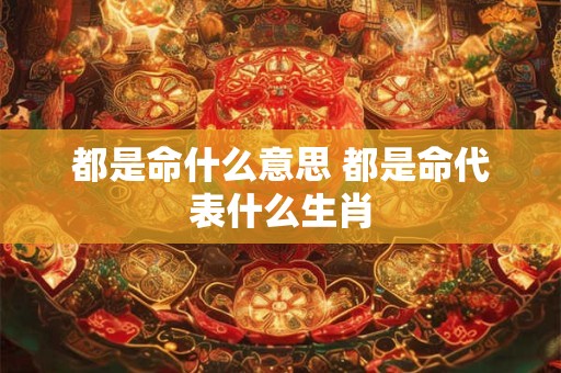 都是命什么意思 都是命代表什么生肖