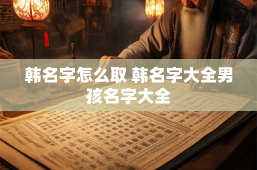 韩名字怎么取 韩名字大全男孩名字大全