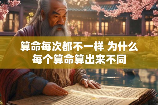 算命每次都不一样 为什么每个算命算出来不同