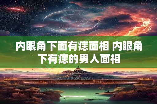 内眼角下面有痣面相 内眼角下有痣的男人面相