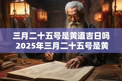 三月二十五号是黄道吉日吗 2025年三月二十五号是黄道吉日吗
