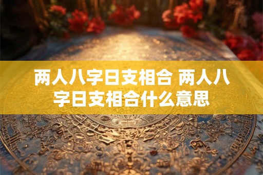 两人八字日支相合 两人八字日支相合什么意思