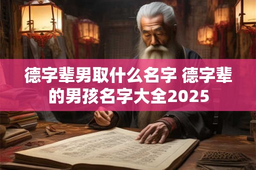 德字辈男取什么名字 德字辈的男孩名字大全2025