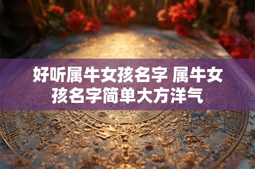 好听属牛女孩名字 属牛女孩名字简单大方洋气