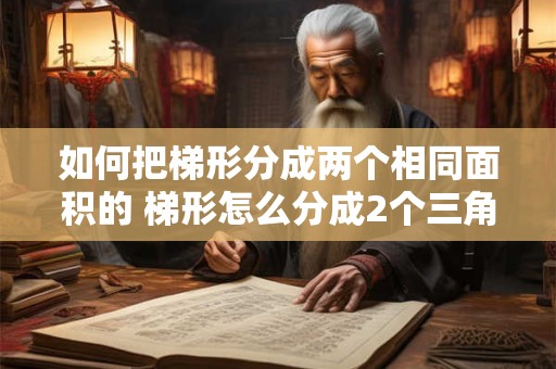 如何把梯形分成两个相同面积的 梯形怎么分成2个三角形和一个长方形