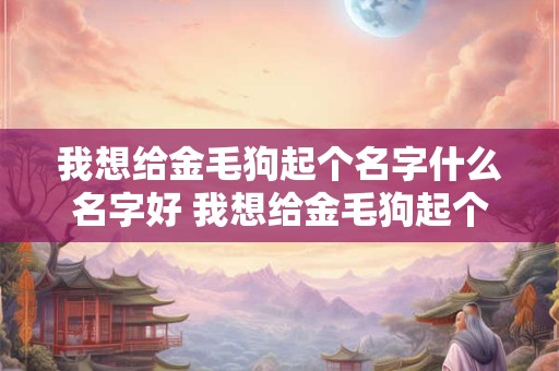 我想给金毛狗起个名字什么名字好 我想给金毛狗起个名字什么名字好听点