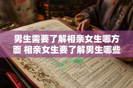 男生需要了解相亲女生哪方面 相亲女生要了解男生哪些方面
