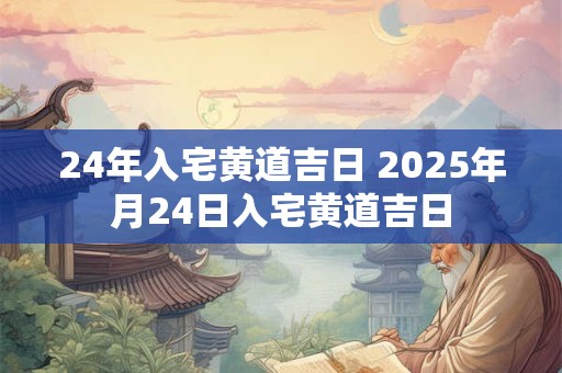 24年入宅黄道吉日 2025年月24日入宅黄道吉日