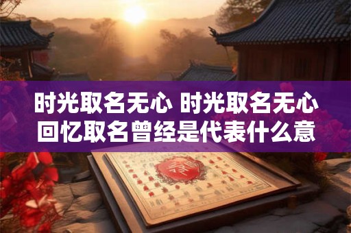 时光取名无心 时光取名无心回忆取名曾经是代表什么意思