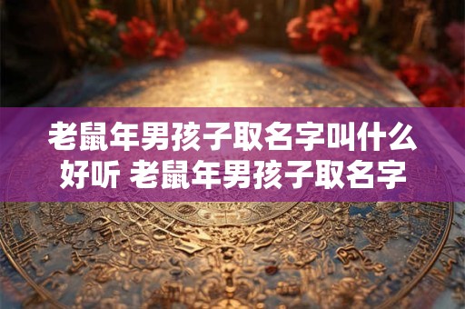老鼠年男孩子取名字叫什么好听 老鼠年男孩子取名字叫什么好听一点
