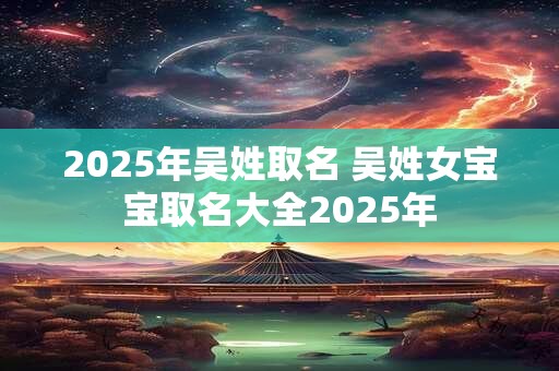 2025年吴姓取名 吴姓女宝宝取名大全2025年
