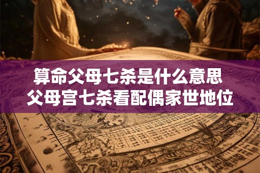 算命父母七杀是什么意思 父母宫七杀看配偶家世地位