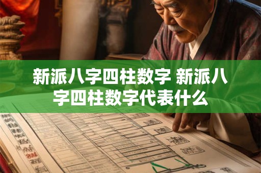 新派八字四柱数字 新派八字四柱数字代表什么