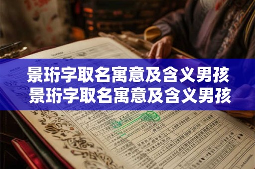 景珩字取名寓意及含义男孩 景珩字取名寓意及含义男孩女孩