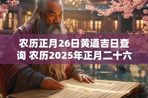 农历正月26日黄道吉日查询 农历2025年正月二十六黄道吉日查询