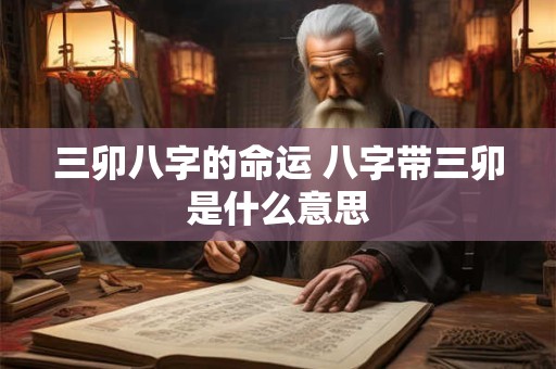 三卯八字的命运 八字带三卯是什么意思