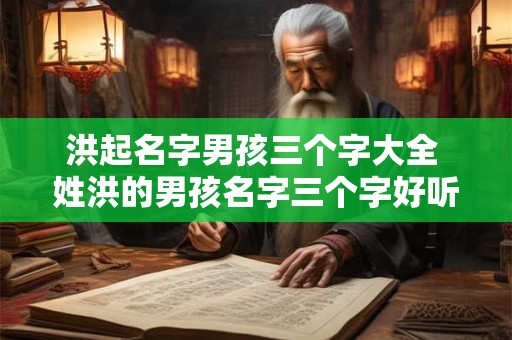 洪起名字男孩三个字大全 姓洪的男孩名字三个字好听