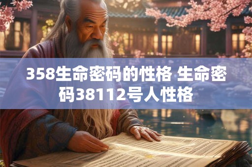 358生命密码的性格 生命密码38112号人性格
